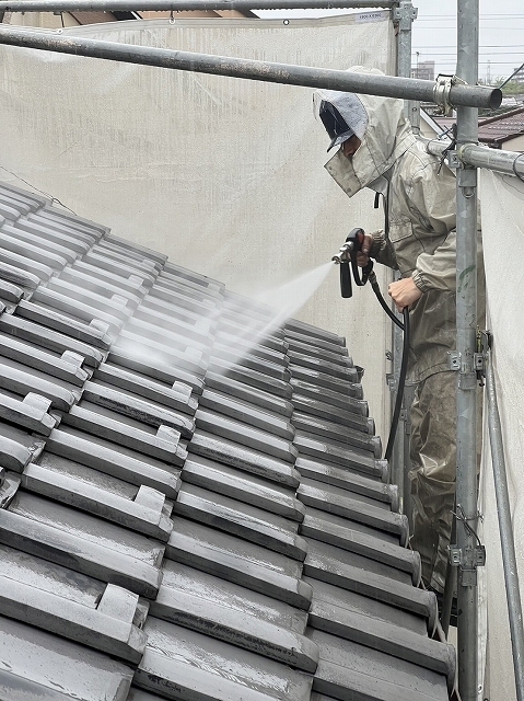 小平市リフォームワークスの外壁塗装施工事例 高圧洗浄