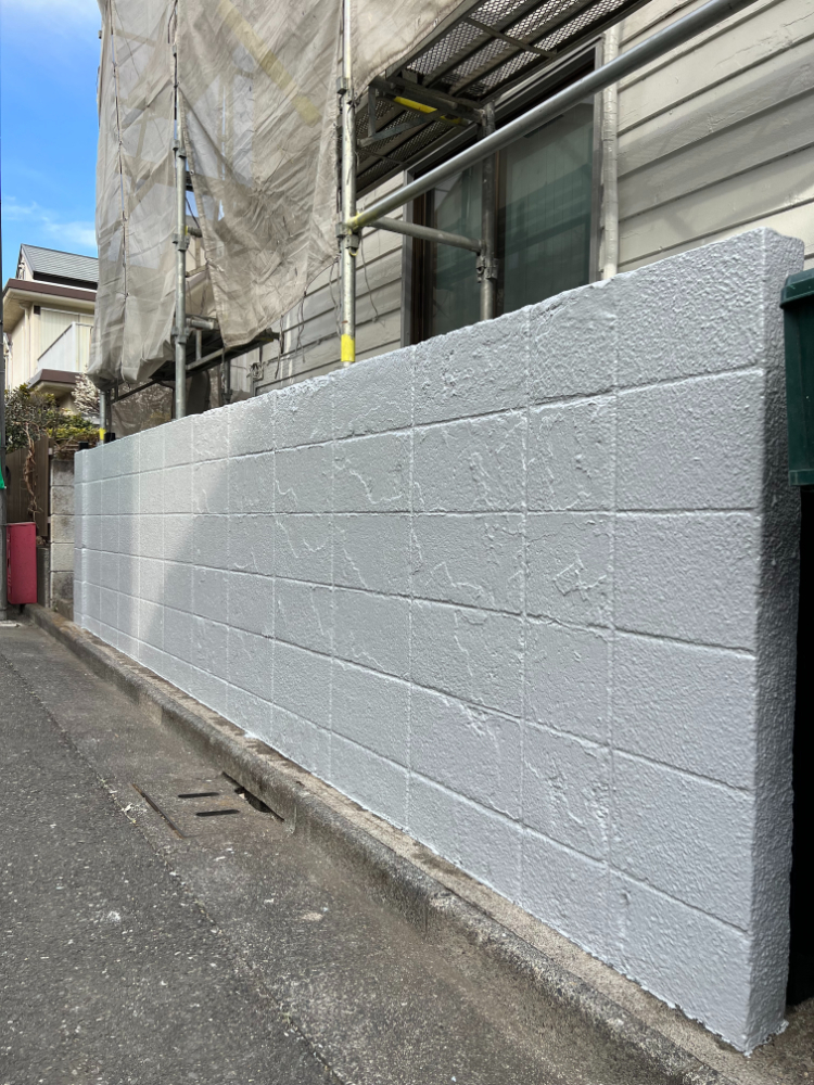 塗装後の塀