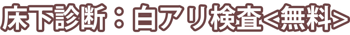 床下診断・白アリ検査<無料>