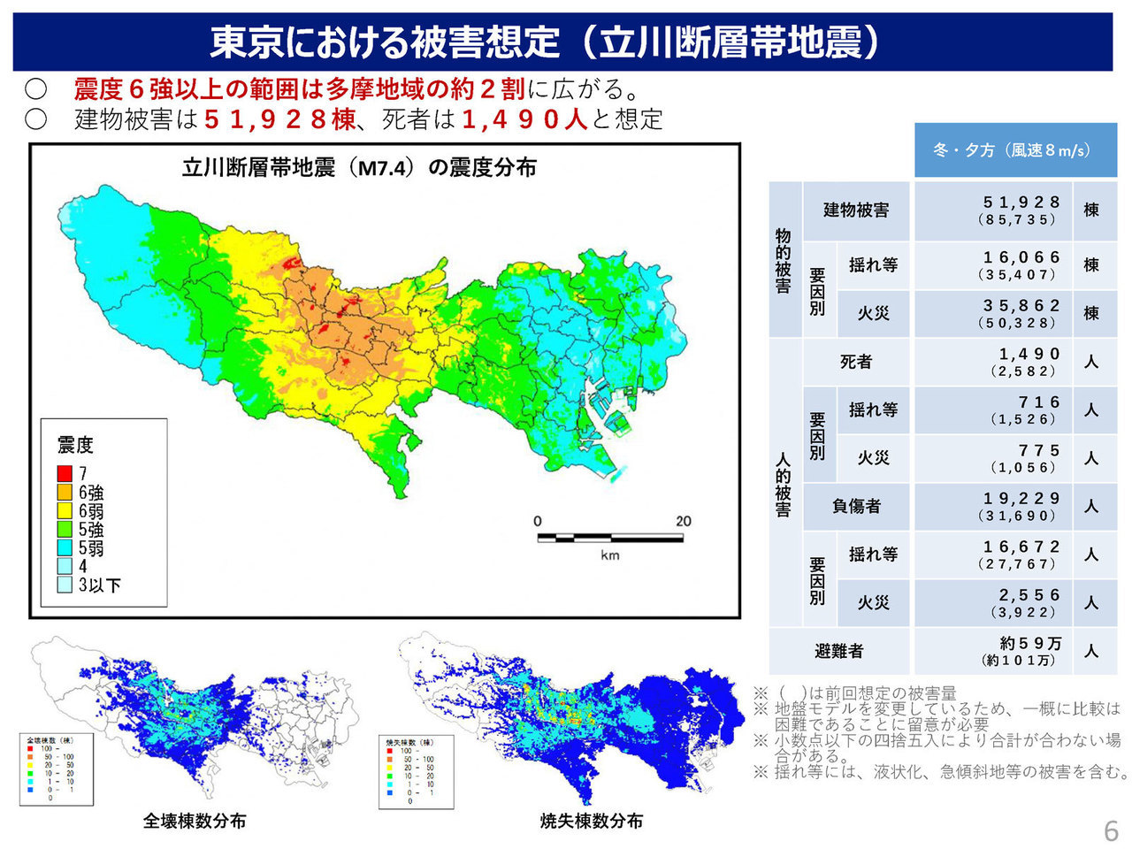 参考画像：東京都防災会議立川断層帯地震想定図