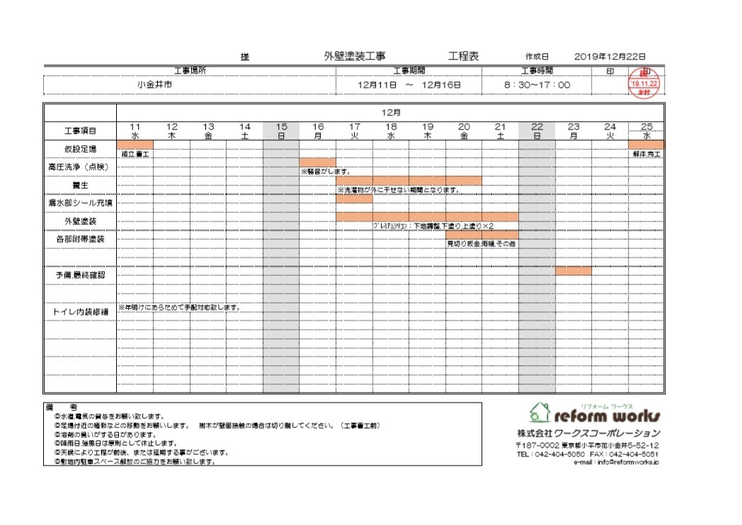 工程表