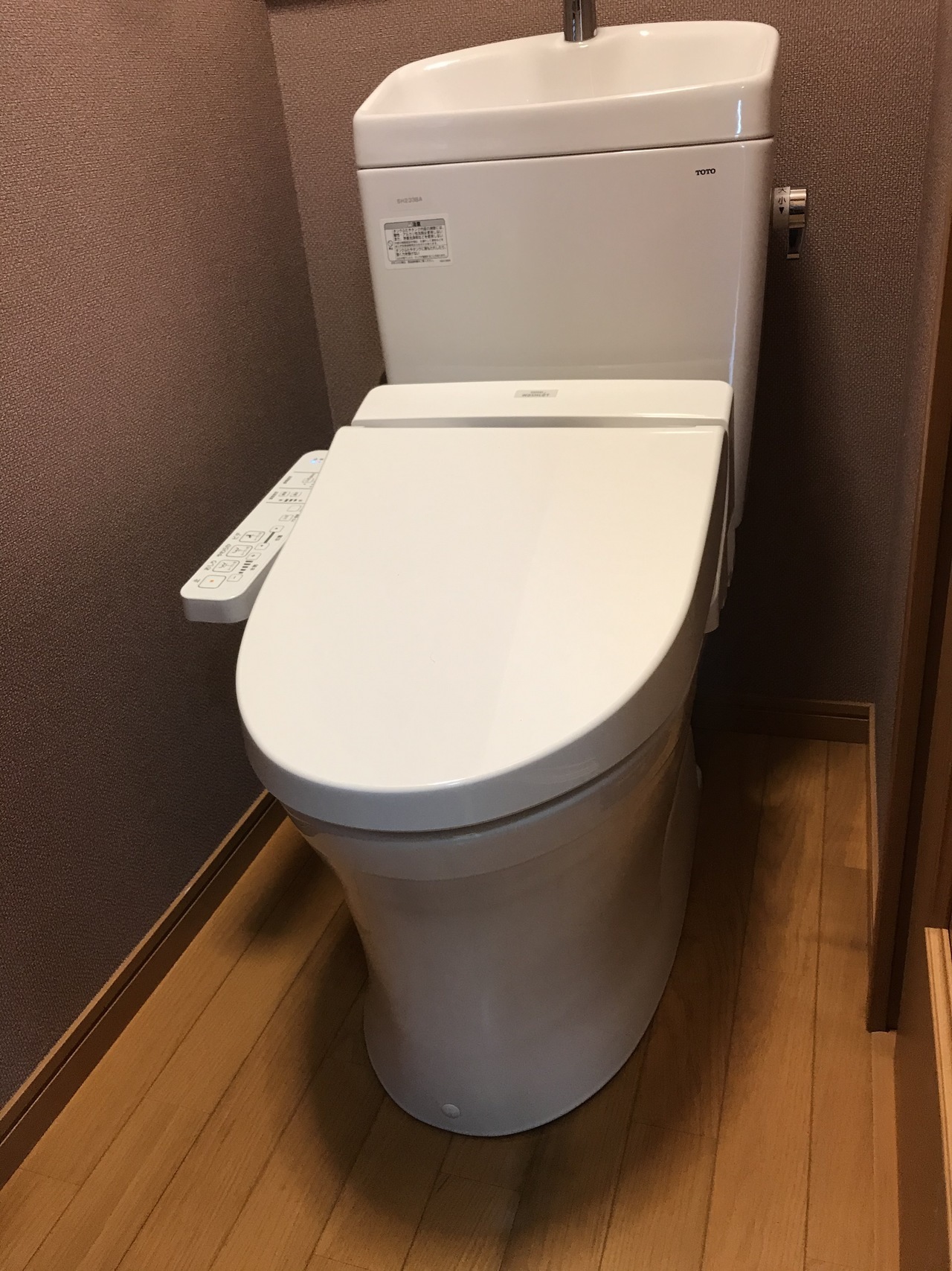 小平市リフォームワークスのトイレの施工事例：TOTO　ピュアレストQR　東久留米市