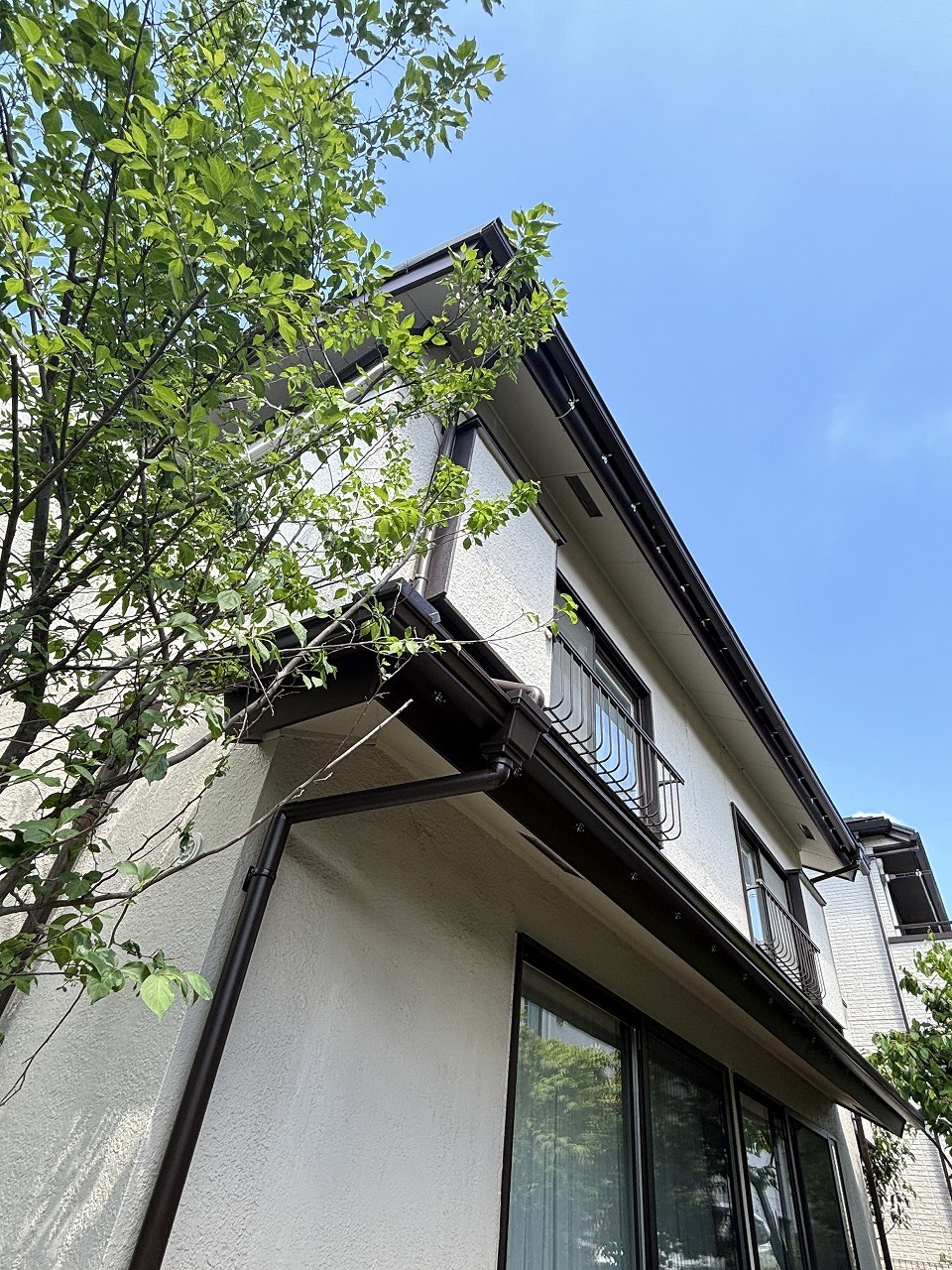 小平市リフォームワークスの施工事例：屋根外壁塗装後の外壁