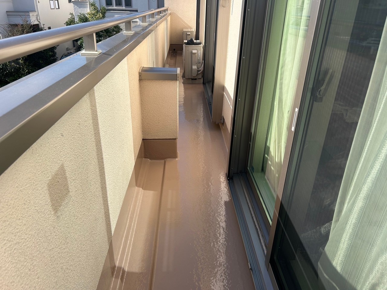防水工事後のバルコニー