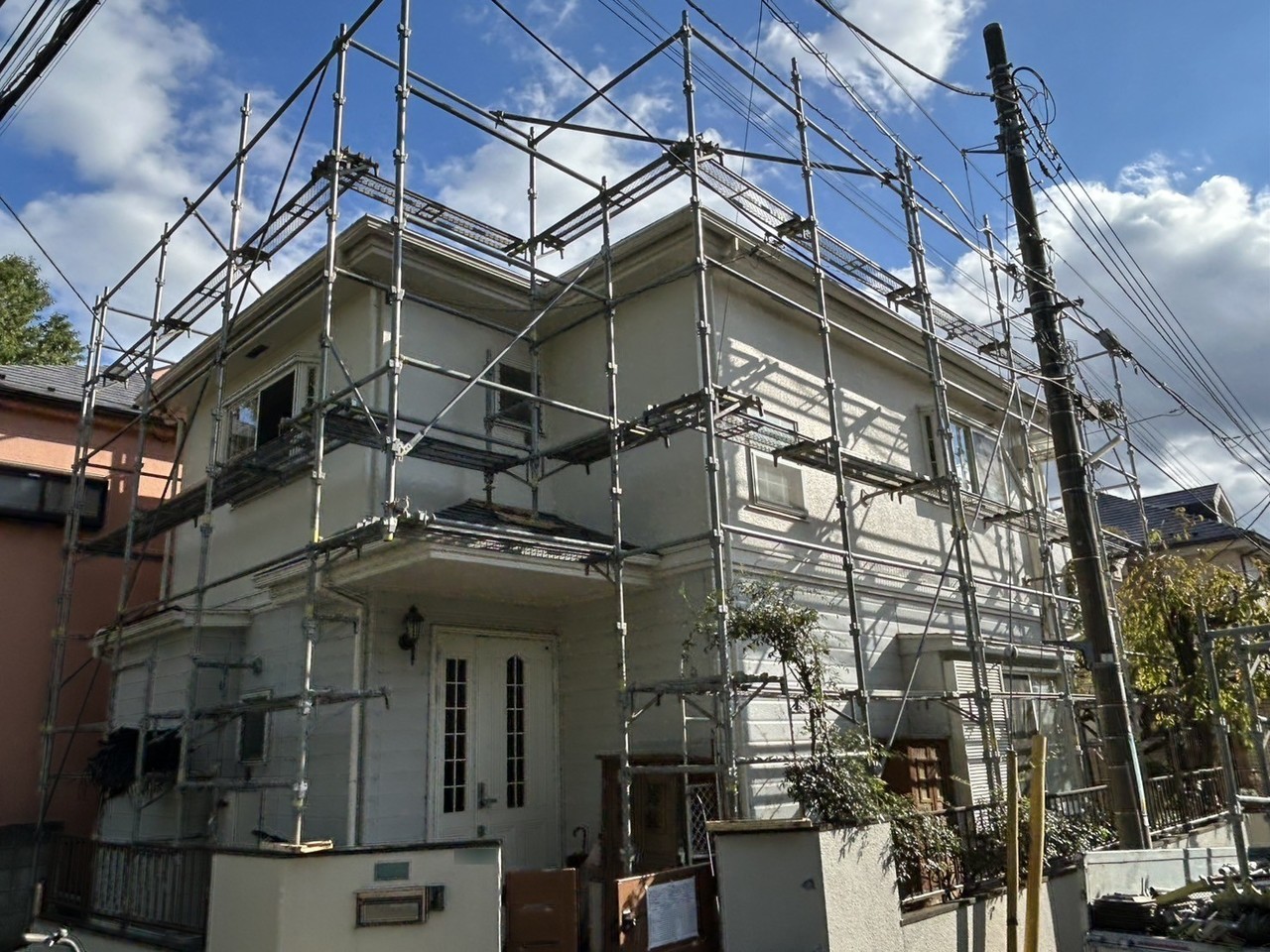 外壁塗装の足場