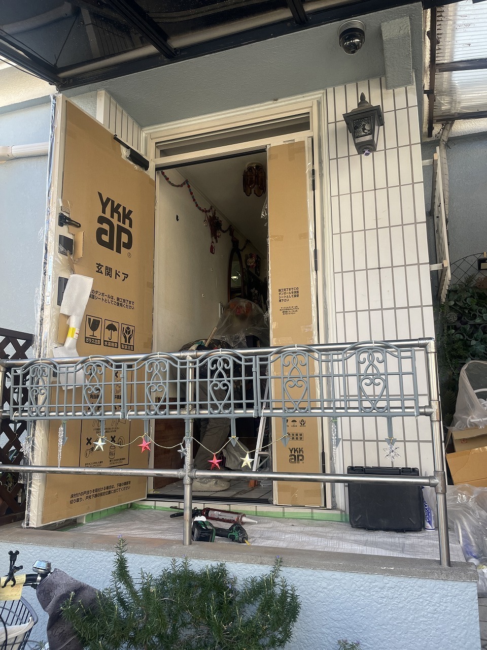 工事中のﾄﾞｱ