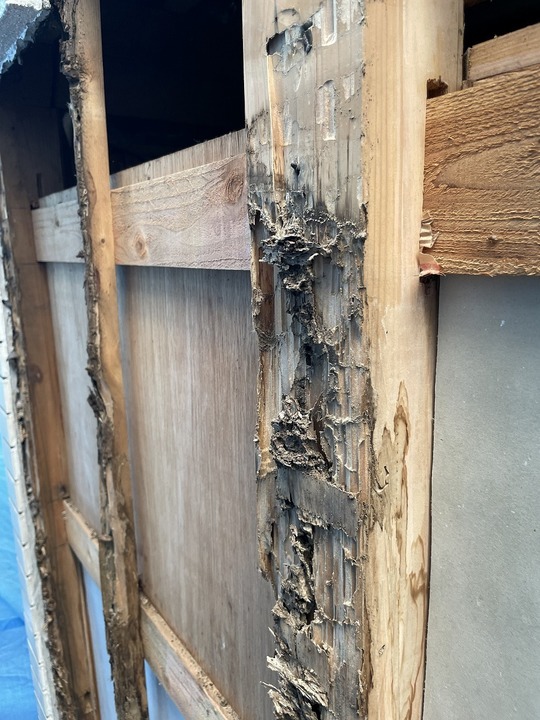 塗装中の屋根