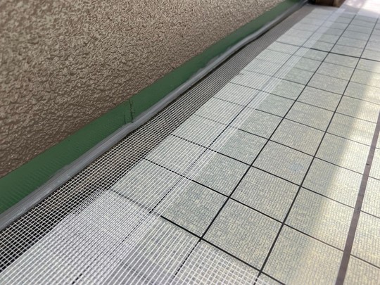 防水加工中のバルコニー